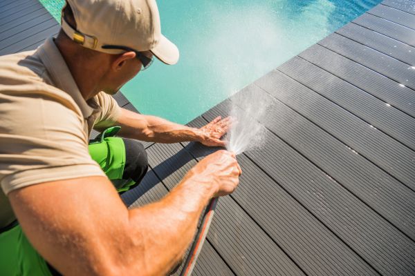 Pool Area Power Washing in Brentwood